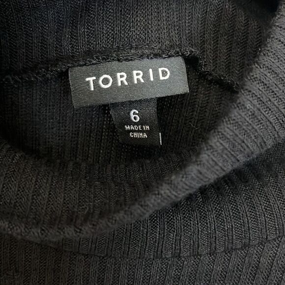 Torrid Ribbed Turtleneck Tank Top Womens Size 6X Black Sleeveless Stretch Fitted - Picture 5 of 12